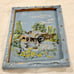 ✧ Vintage Crewel Artwork Water Wheel Mill Wall Hanging Decor 16x12” ✧