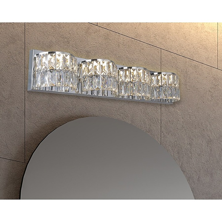 ALLEN + ROTH Willow 27.17 4-Light Polished Chrome LED Modern Vanity Light -NEW!