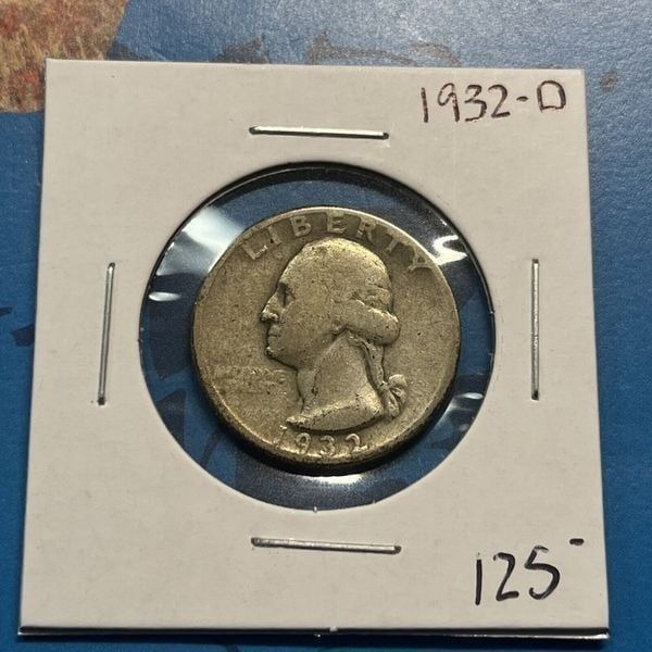 1932 D Silver Washington Quarter Key Date Coin Collection