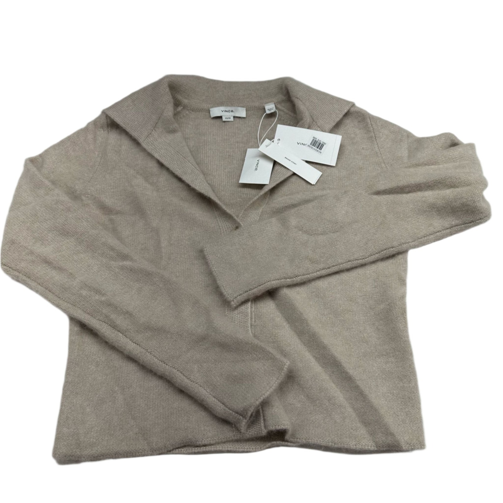 Vince Women's Cashmere Collared Button Cardigan XS – Beige – New