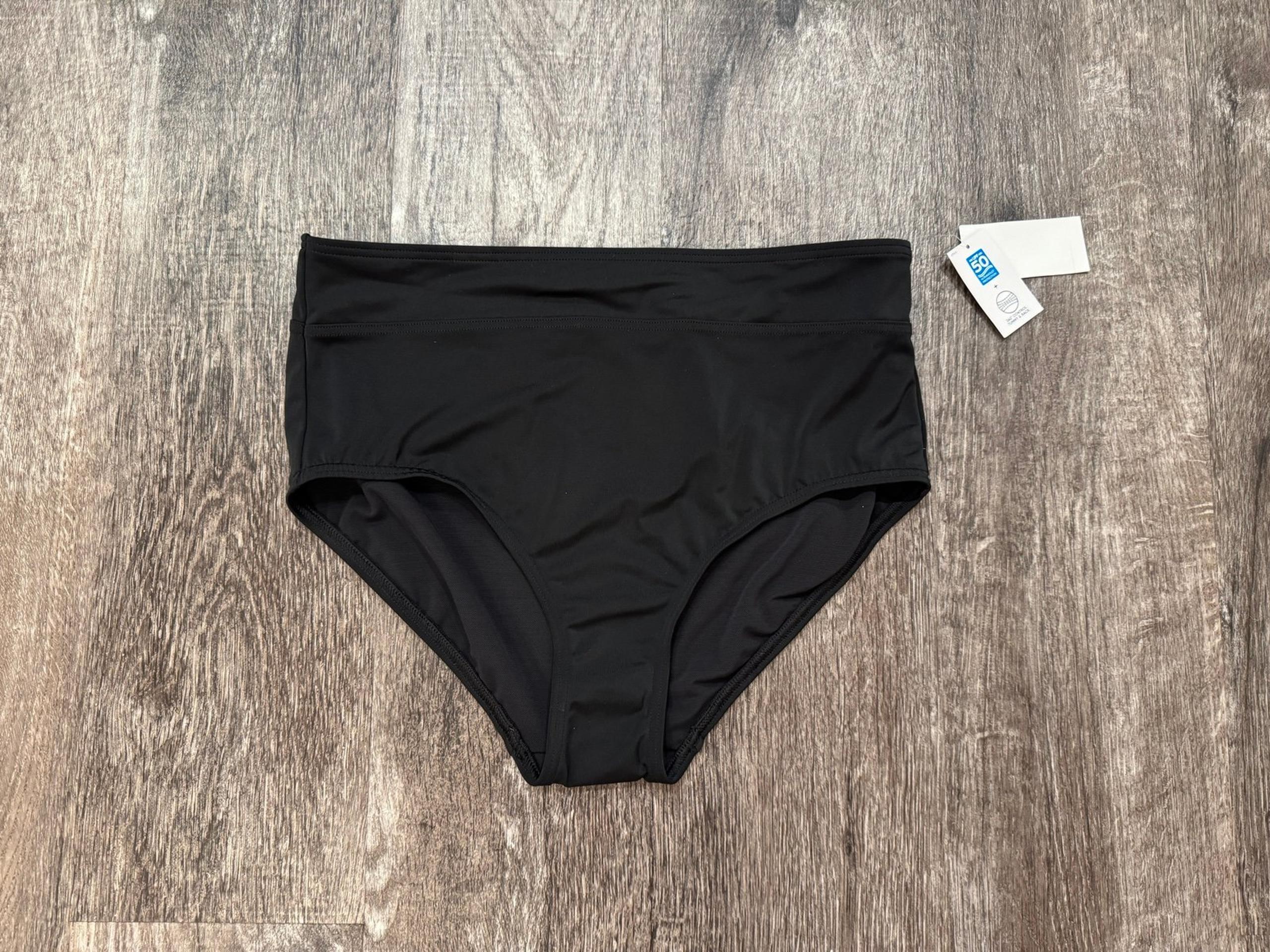 Lands' End Women's UPF 50 Full Coverage Tummy Control High Waist Bikini Bottom