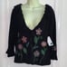 NWT Timberlea black embroidered beaded sweater