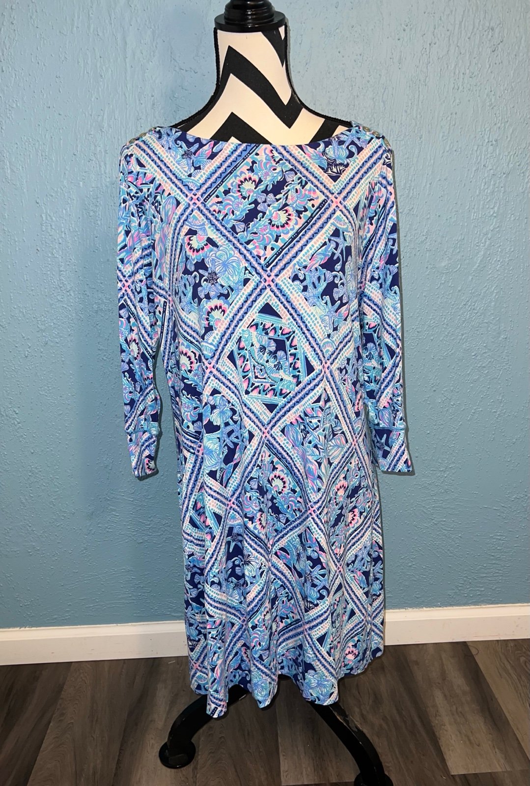 Lilly Pulitzer Sophie Dress in Zanzibar Blue Meet Me on the Dock