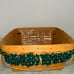 Vintage Longaberger 1998 Large Picnic Basket w/ Green Ruffle Liner Plastic liner