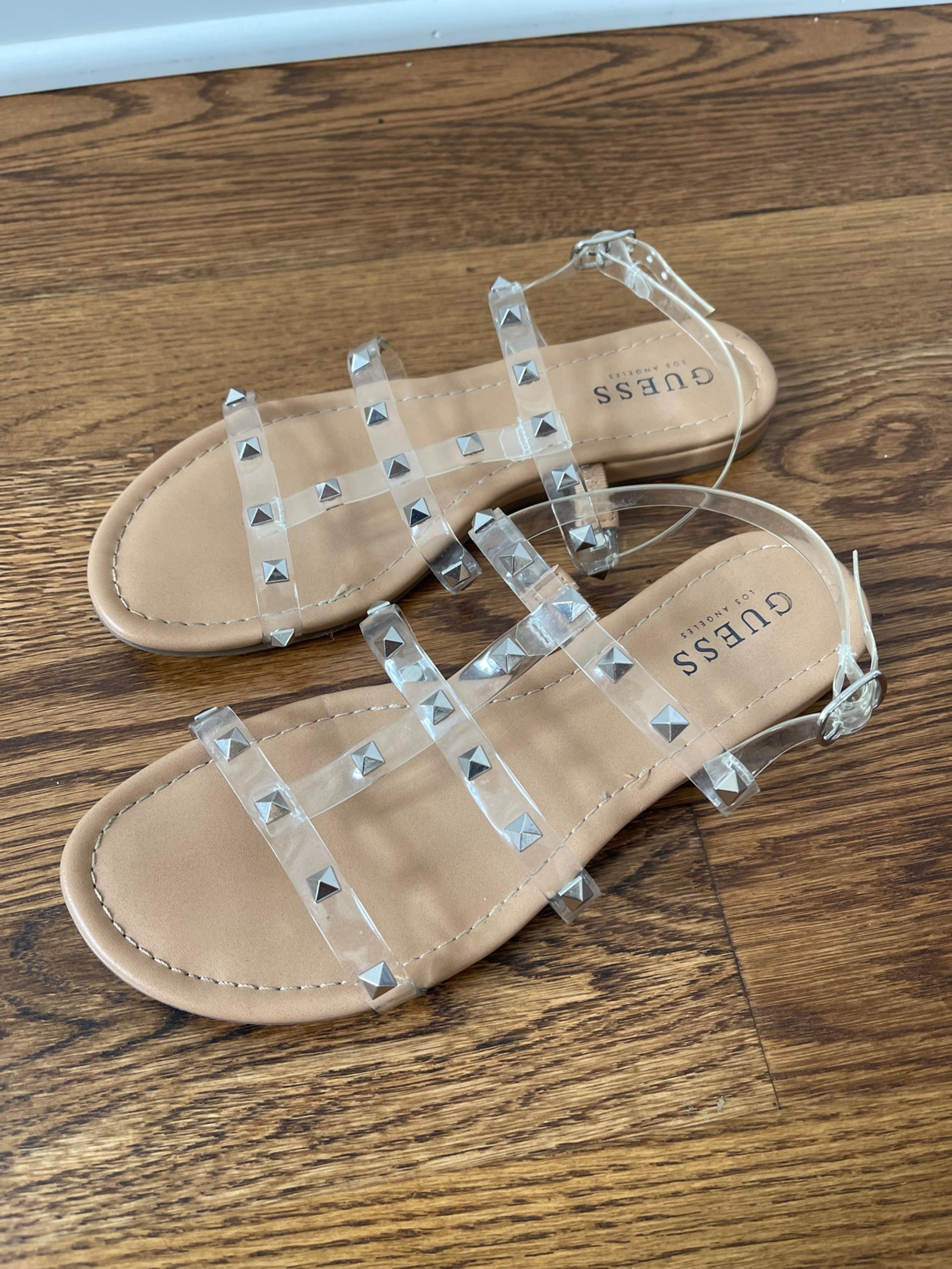 Guess clear sandals Clearance