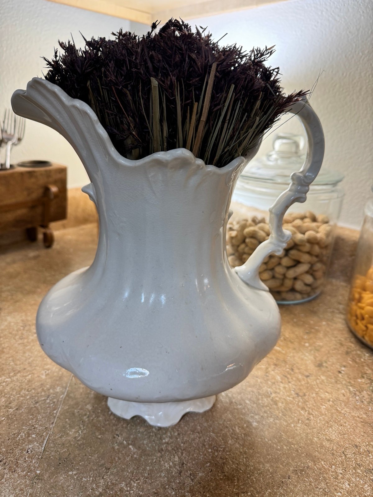 Antique Sterling Porcelain Colonial Pottery Company Pitcher
