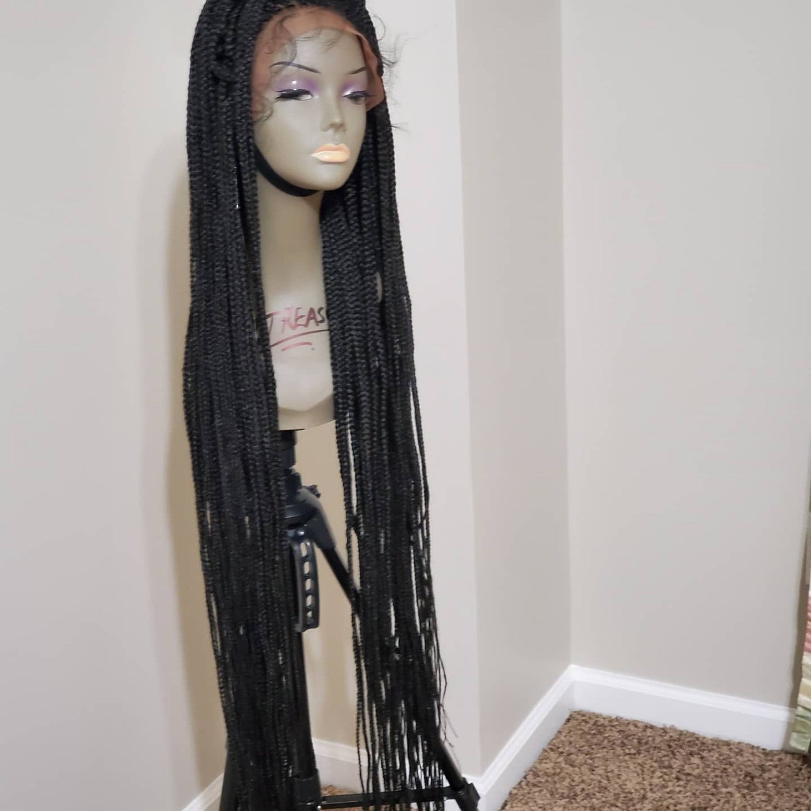 50 inches 4x4 box braided wig