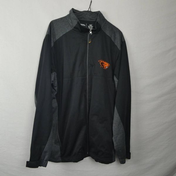Antigua Oregon State University Beavers Track Jacket Full Zip Black Grey XLT