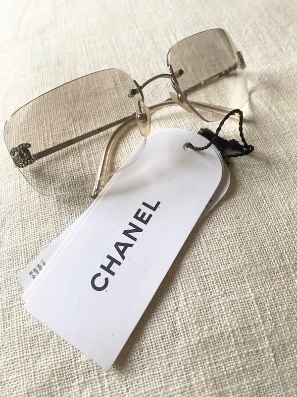 Vintage Chanel Rimless Sunglasses- Clear 4017-D