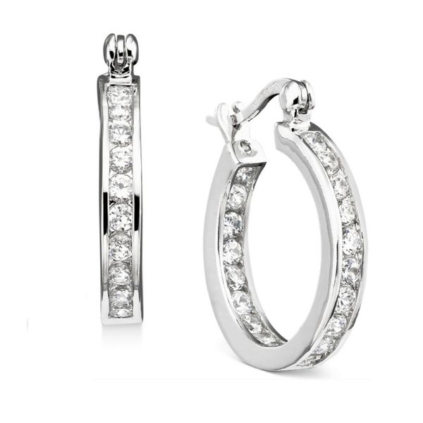 NWT Giani Bernini Sterling Silver CZ Hoop Earrings