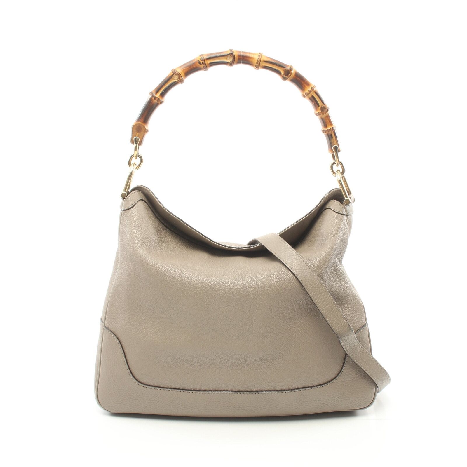 Gucci Diana Bamboo One Shoulder Bag Gray Beige 282315 With Certificate