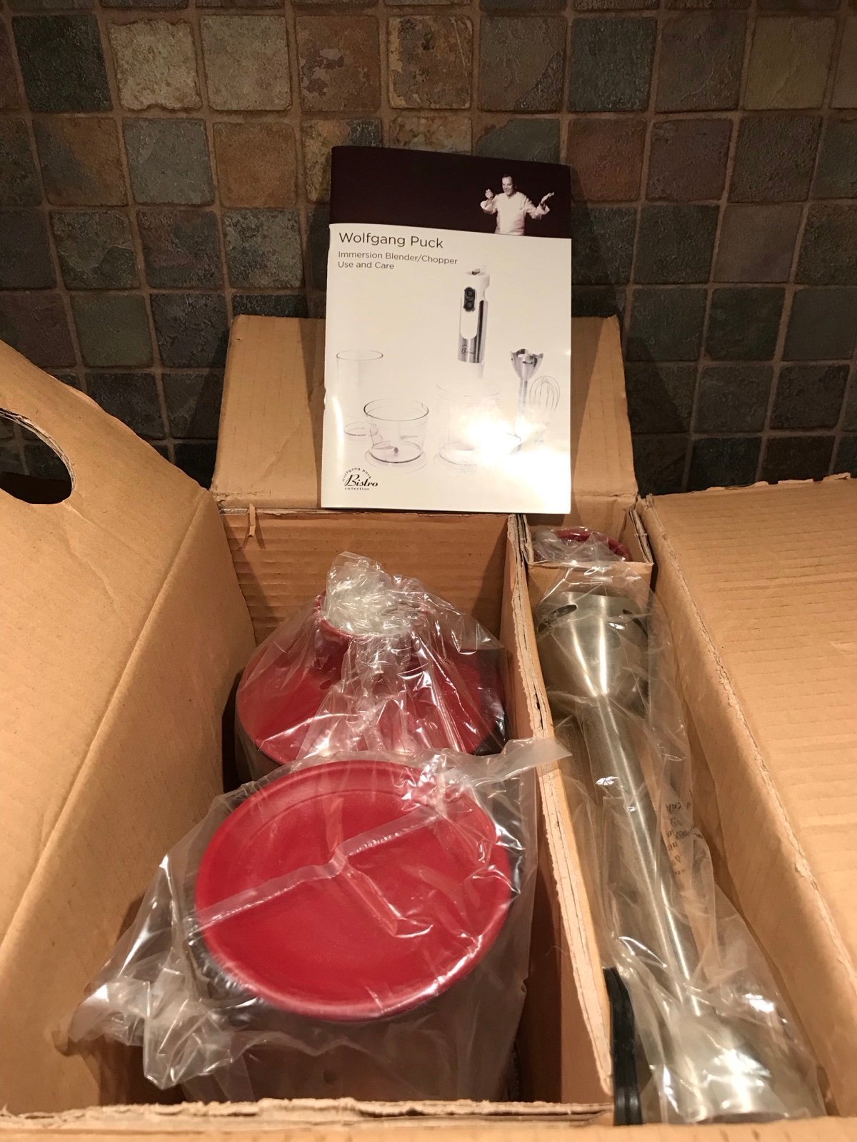 New Wolfgang Puck Immersion Blender. Color Red. Style#BIBC2020