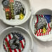 Lot of 3 vintage Harley Davidson ceramic Ashtarys o