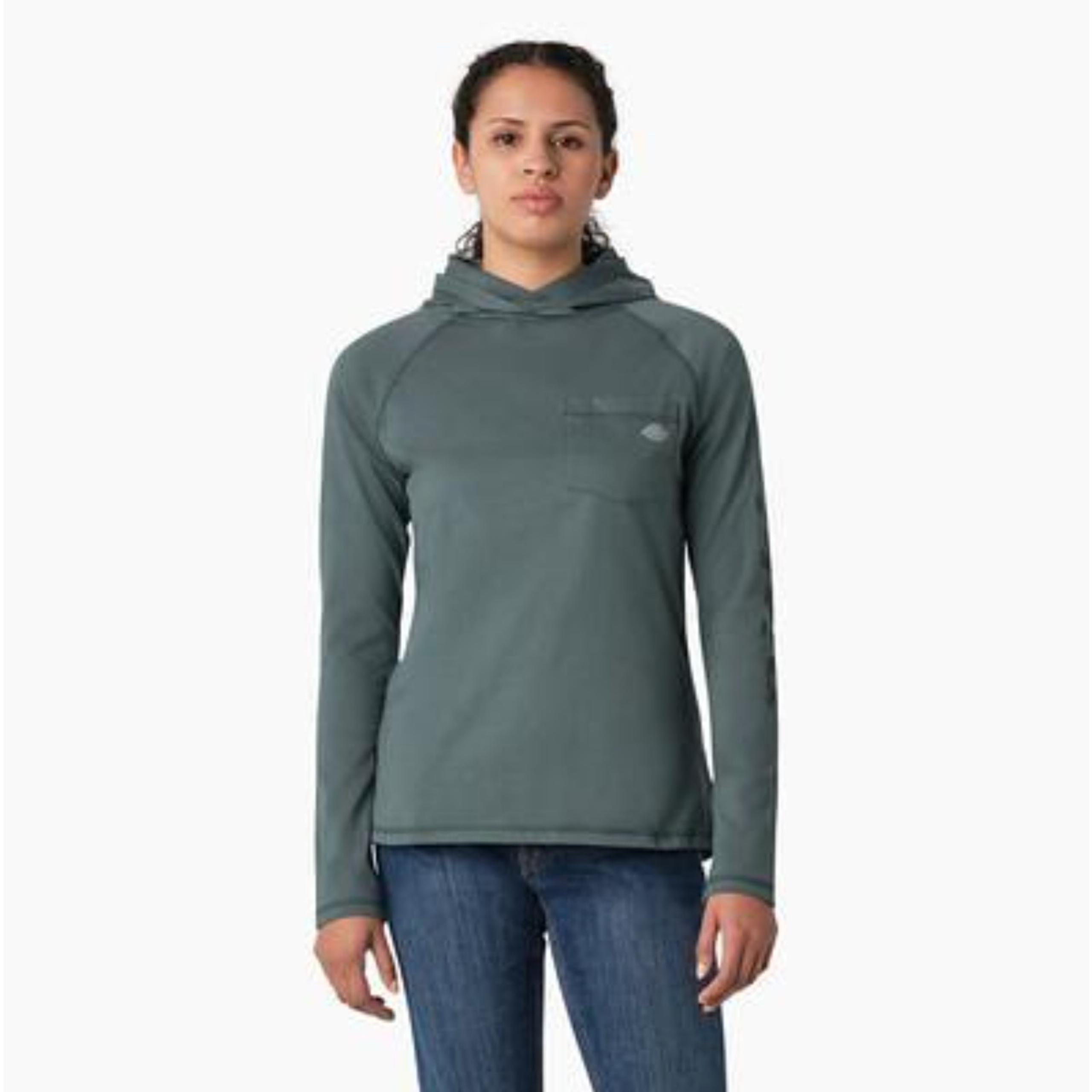 Dickie's Temp-IQ Performance Cooling Hooded LS Workwear Sunshirt Women's Size L