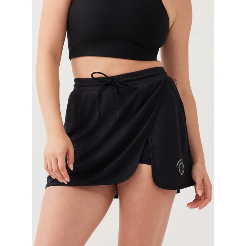 OUTDOOR VOICES Women's RecMesh 3.5 Skort Small Black Wrap Built-In Short NWT