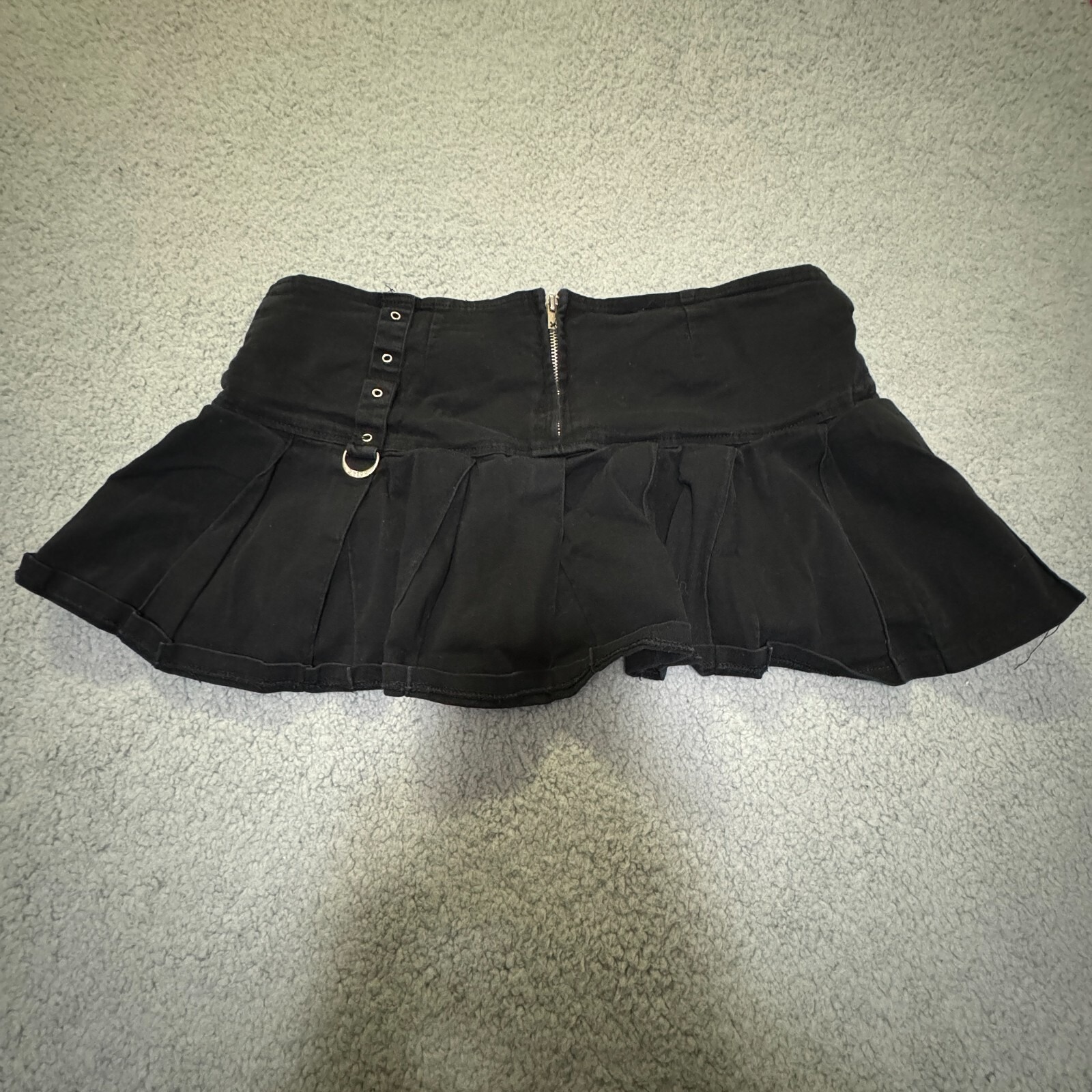Tripp NYC Daang Goodman Short Mini Skirt Black Women's Size Medium Goth Zipper