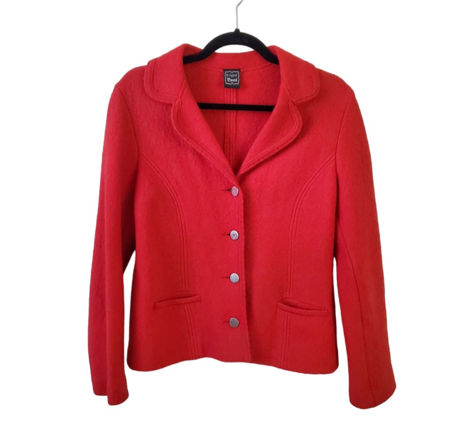 Boos Vintage Austrian Red Boiled Wool Jacket Size 38