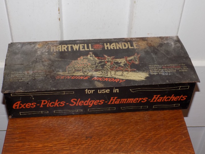 Vintage Hartwell Handles Metal Store Counter Display Box