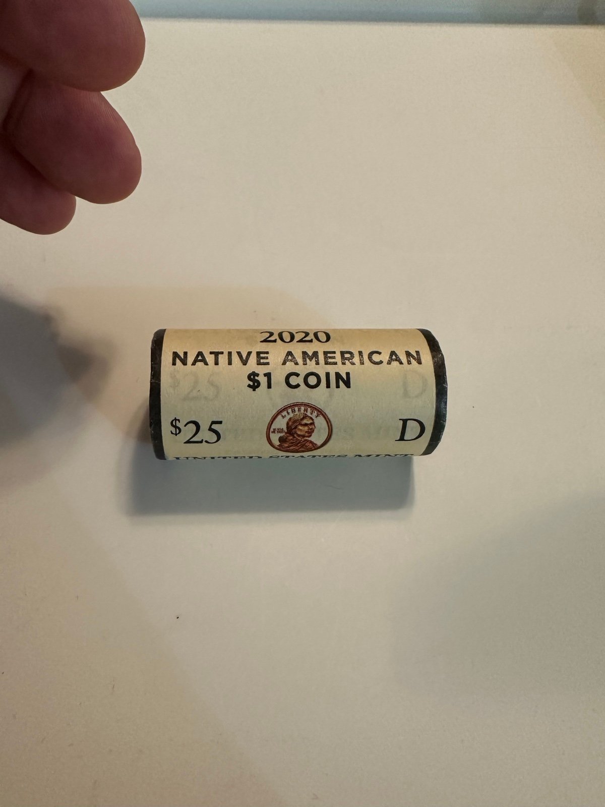 Rare 2020D Native American 1 Coin US Mint Roll Uncirculated