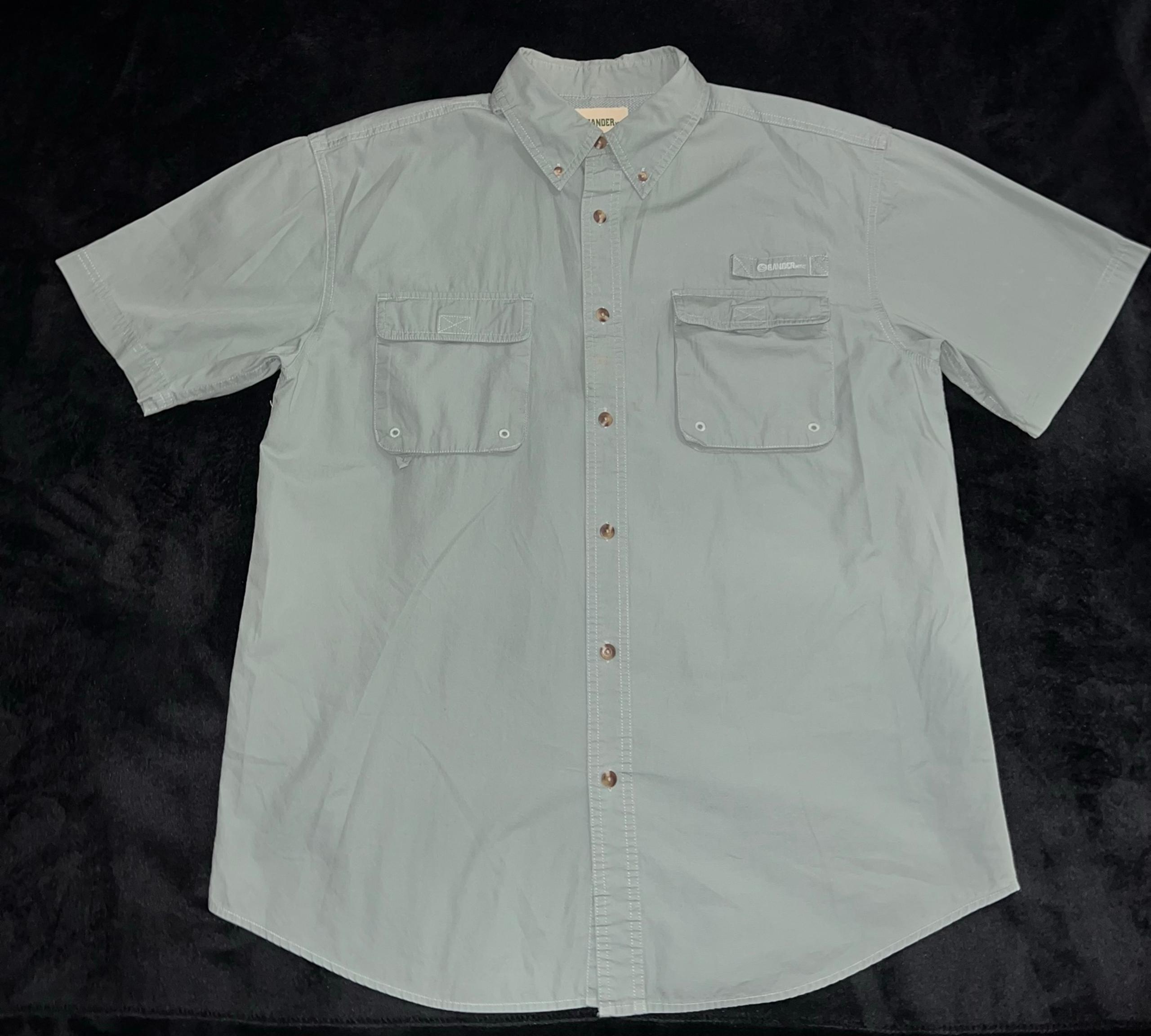 Gander Mountain Men’s Vented Shirt, Size Medium, Green, Short Sleeve, Button Up