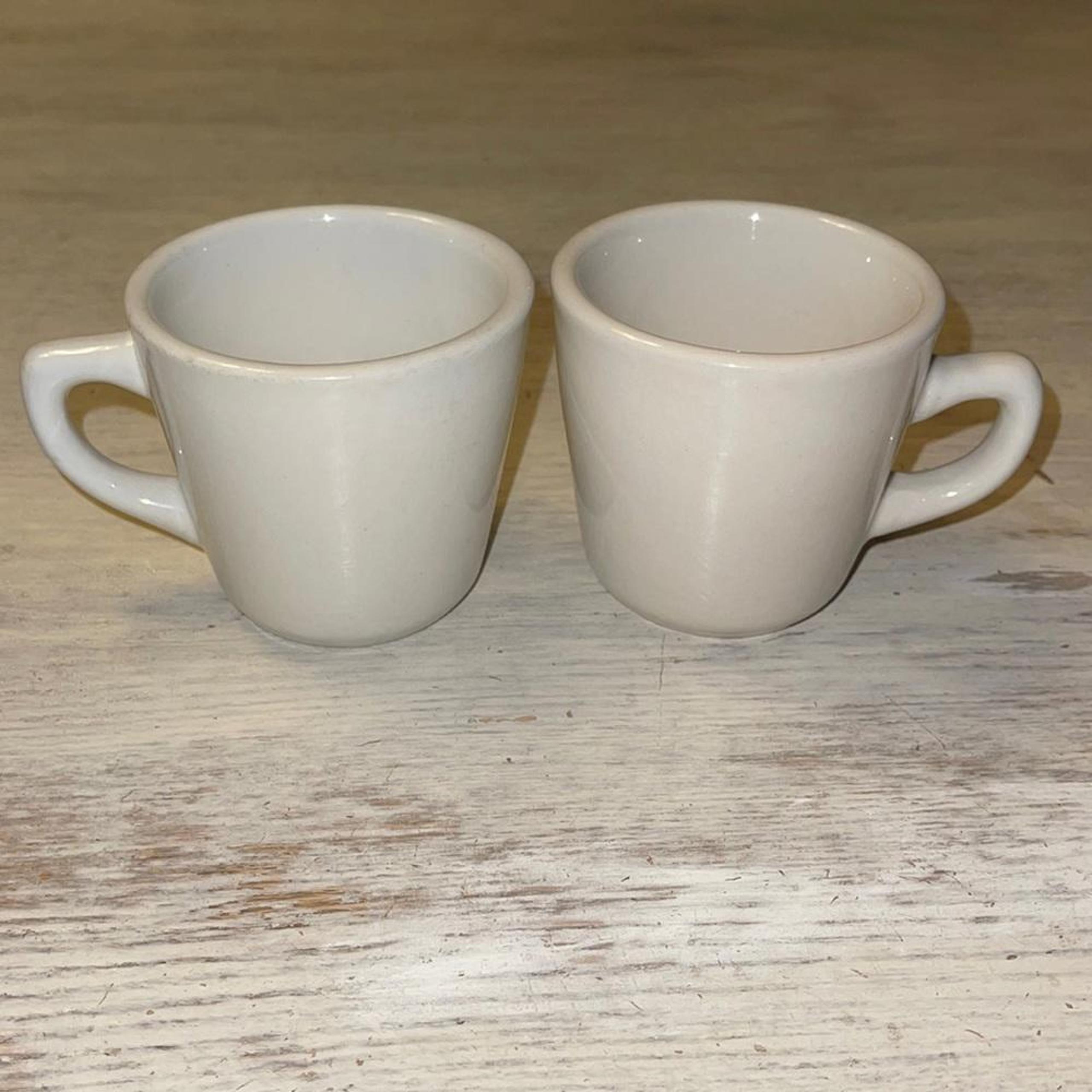 Pair of Vintage Ventura chunky ironstone Restaurant ware Coffee Tea Cups - Ultima