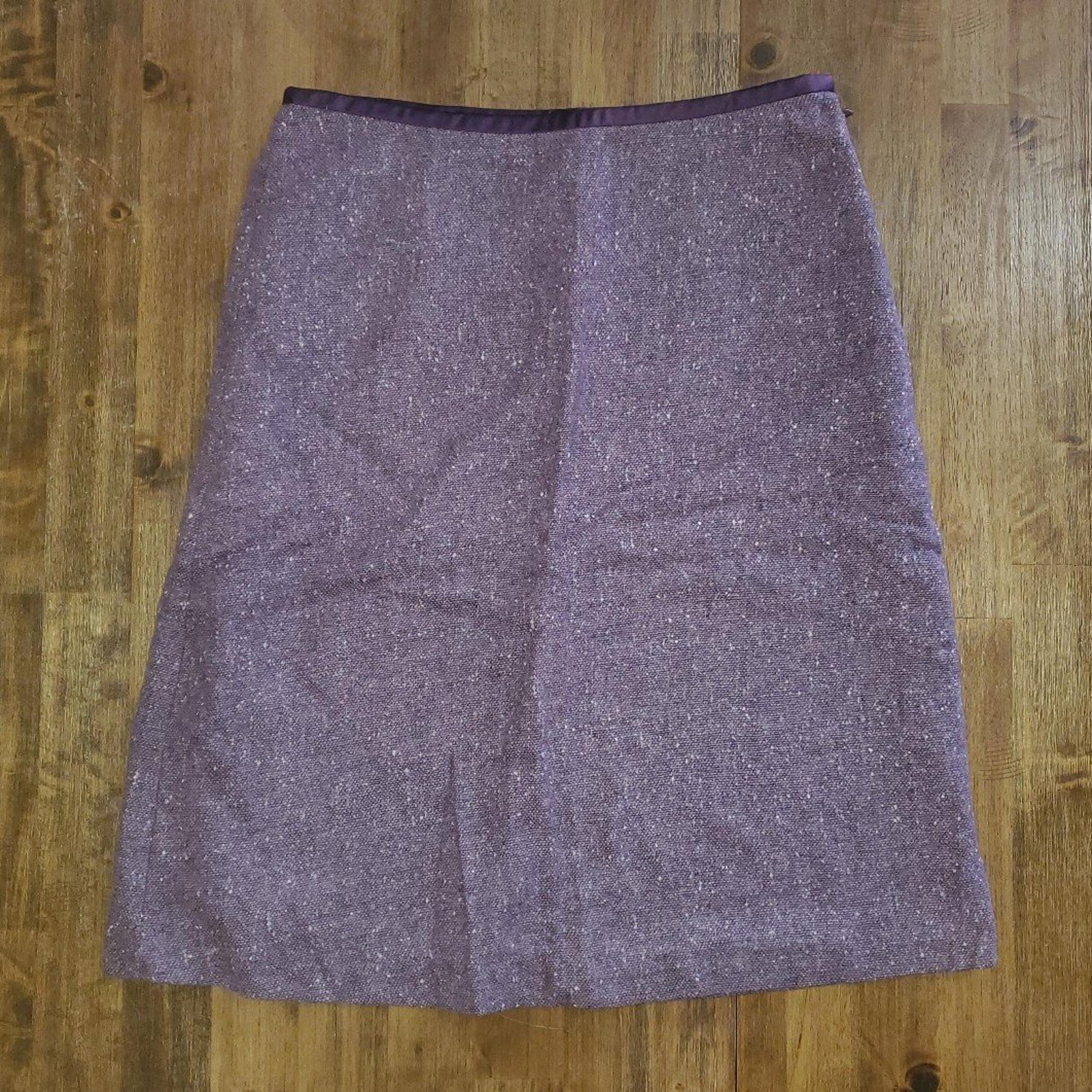 New Women's Cute George Me Designs by Mark Eisen A-Line Skirt - Purple Tweed