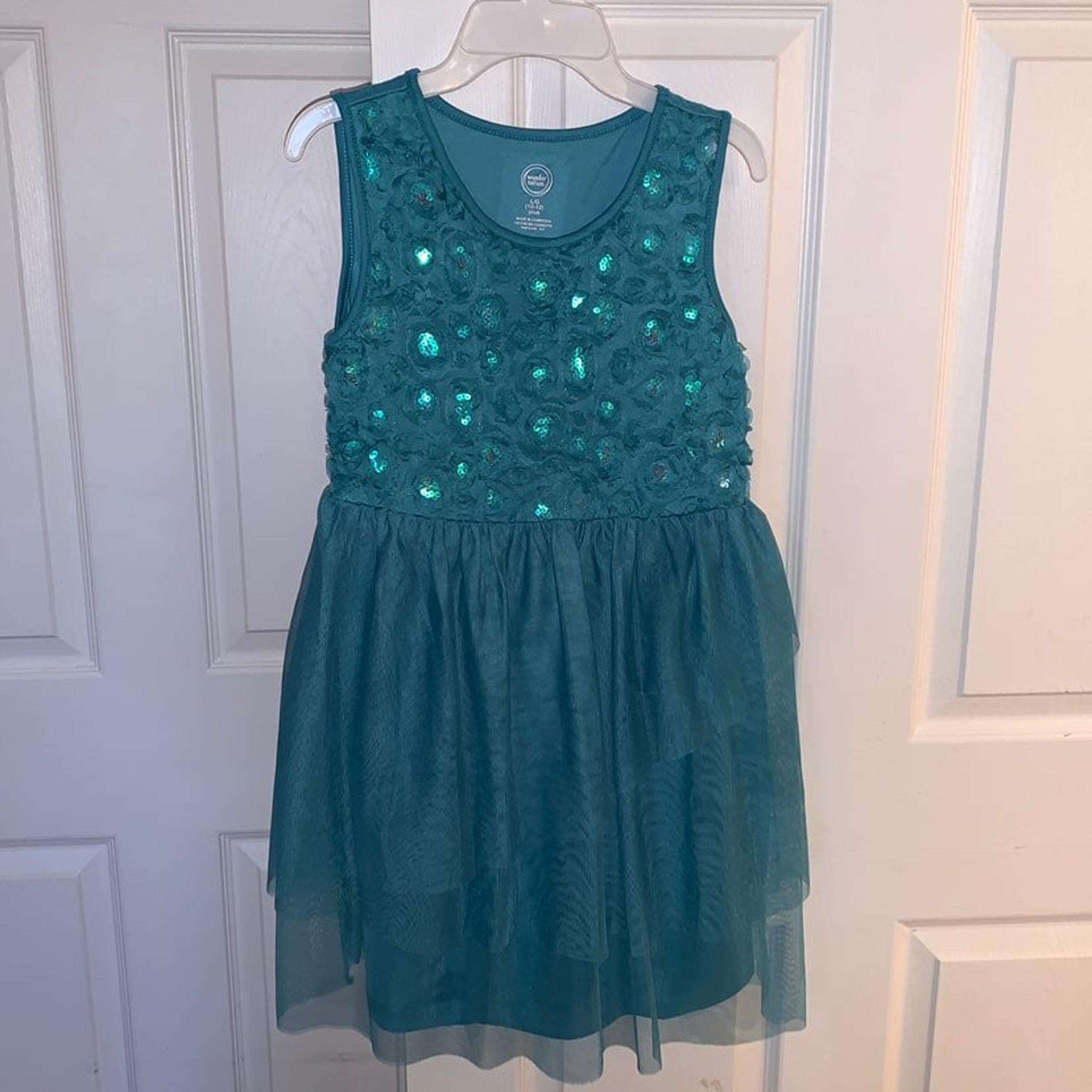 Wonder Nation Turquoise Holiday Dress Lg