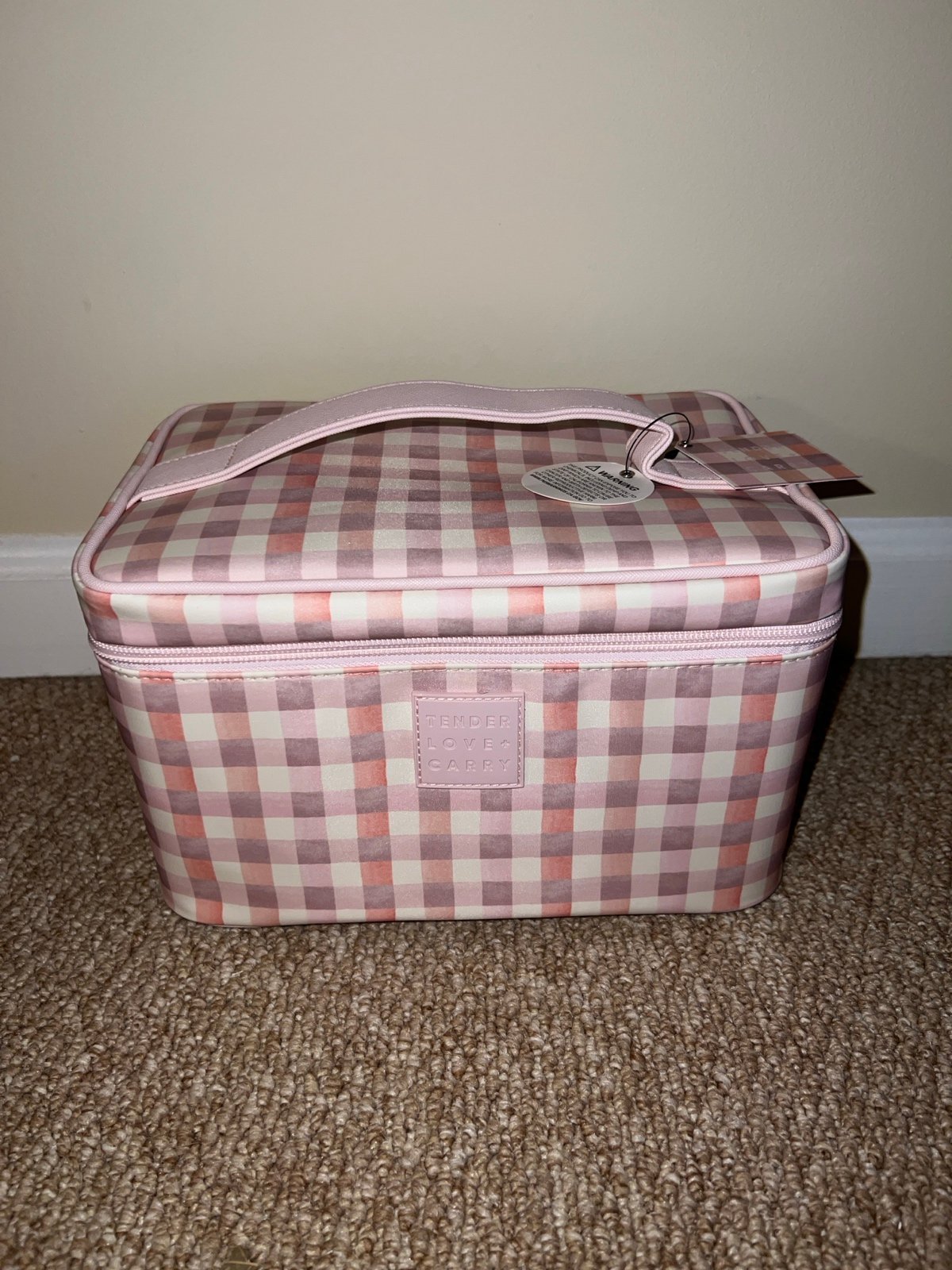 NWT Tender Love & Carry Plaid Toiletry Cosmetic Makeup Bag