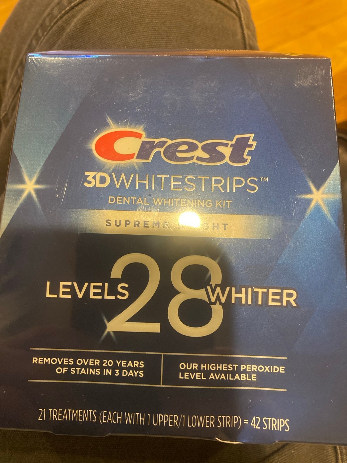 LOT OF 6 lCrest 3D Whitestrips LEVEL 28 SUPREME BRIGHT 21 treatments 42 Strips