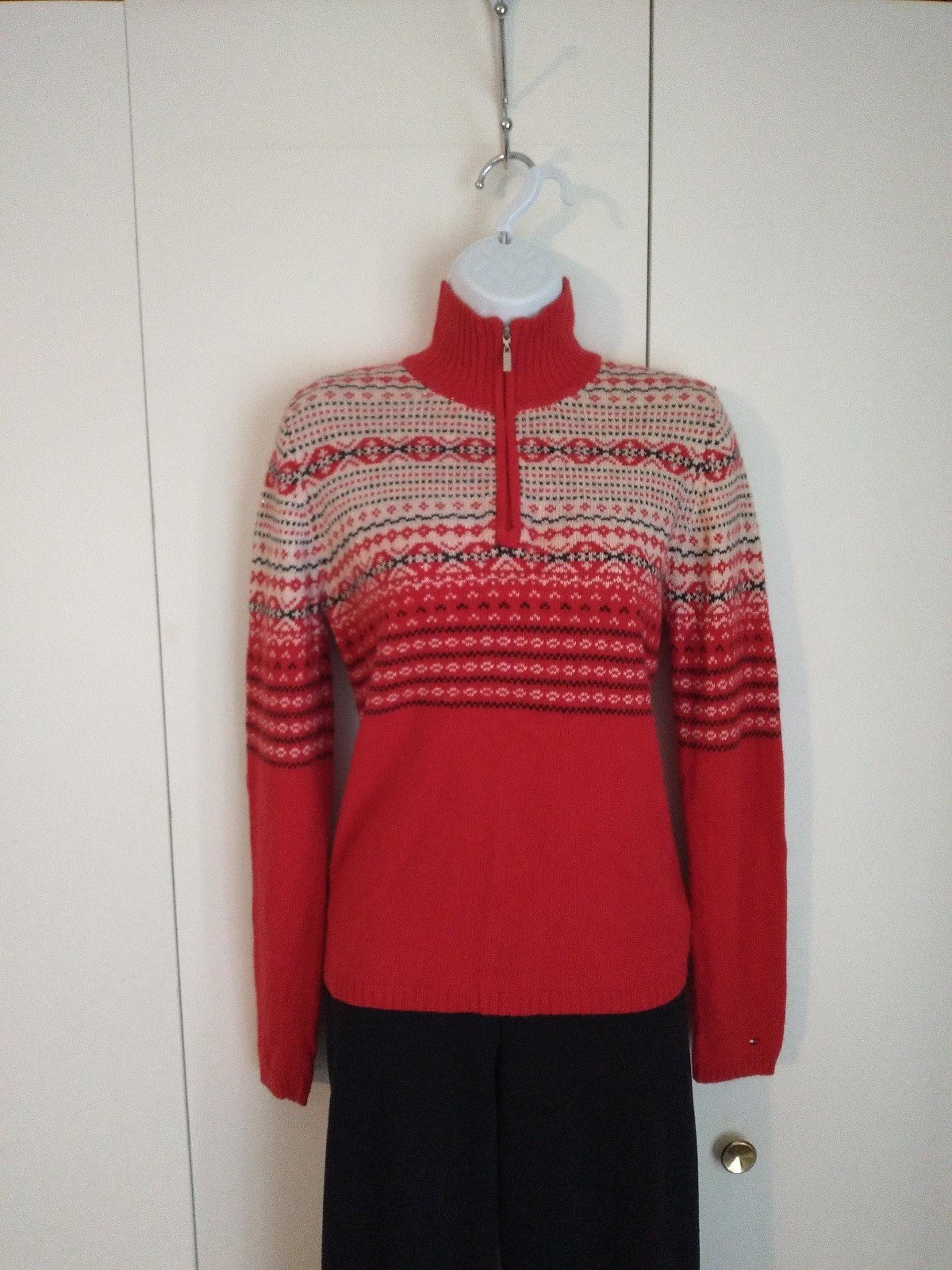 Tommy Hilfiger women's red wool blend sweater size Medium