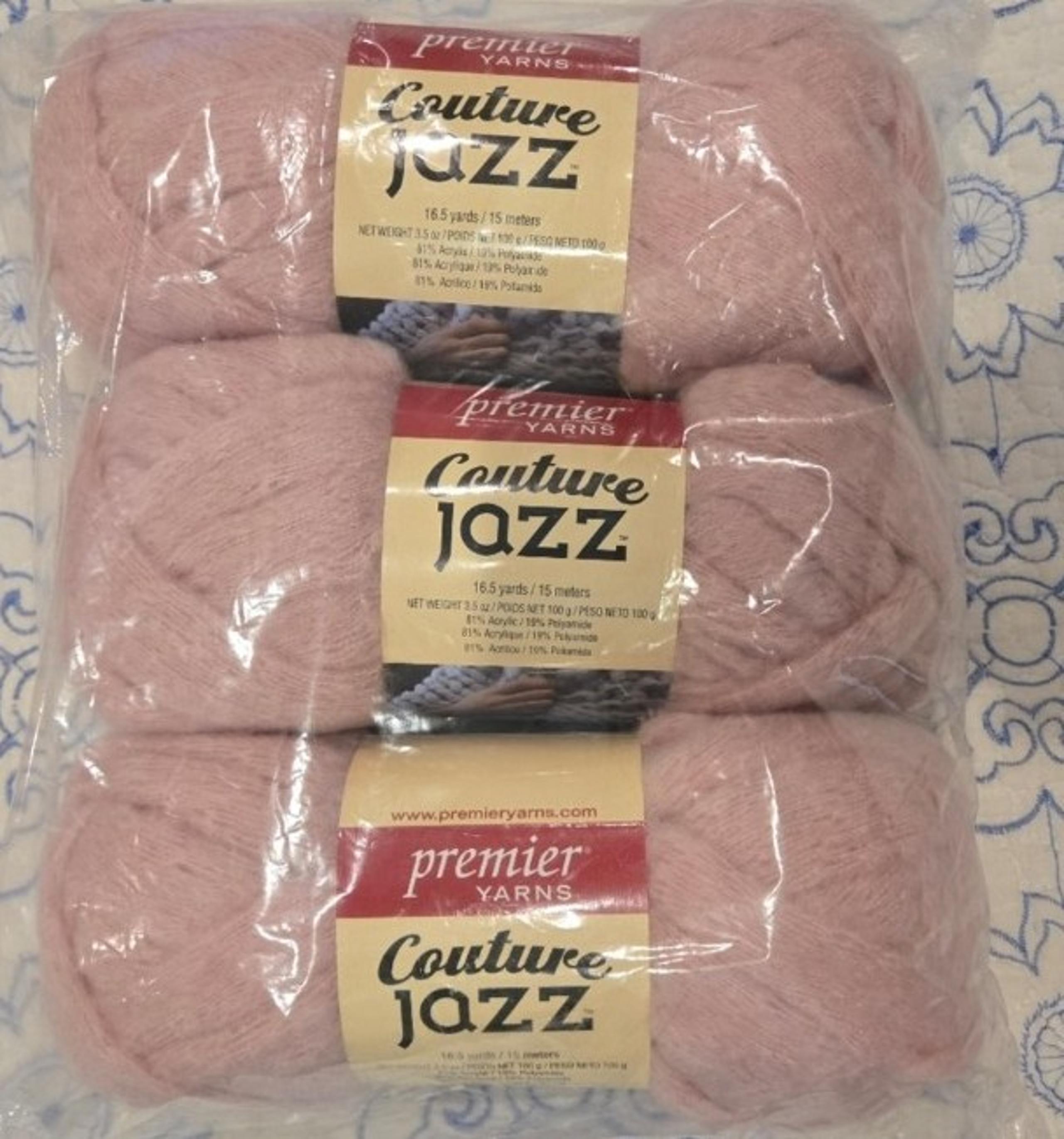 3 NEW SKEINS PREMIER YARNS JAZZ COUTURE BLANKET YARN SHY BLUSH PINK