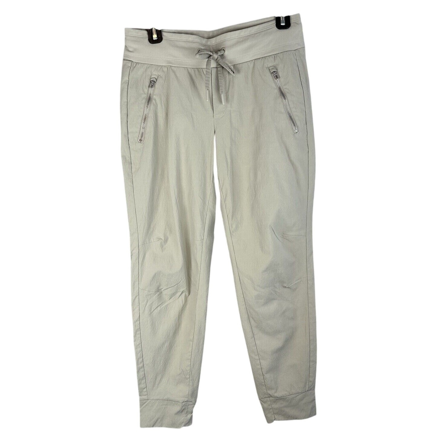 Athleta Womens Trekkie North Jogger Pants Size 6 Beige Khaki Nylon Zip Pockets