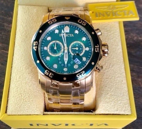 Invicta Watches For Men Chronograph 48mm NEW Green Gold LIMITED! SALE DEAL!!