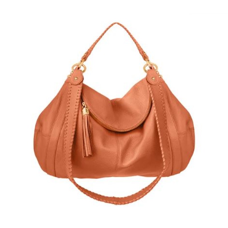 ONNA EHRLICH Rachel cognac brown 100% leather large flap crossbody hand bag
