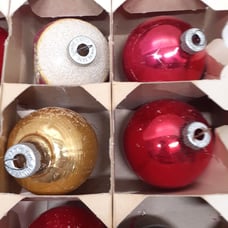 Vintage Shiny Brite Glass Christmas Ornaments Box of 12