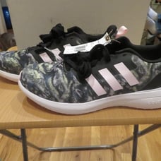 NEW Girls Black Multi Adidas FortaRun 2.0 Tennis Shoes, 7
