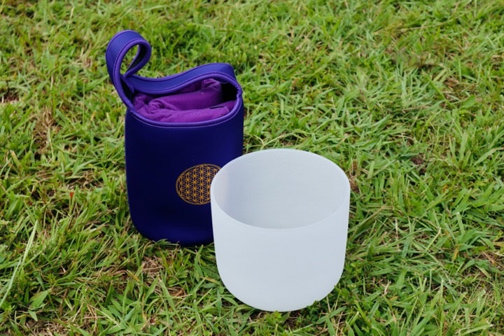 9'' crystal singing bowl with carry bag