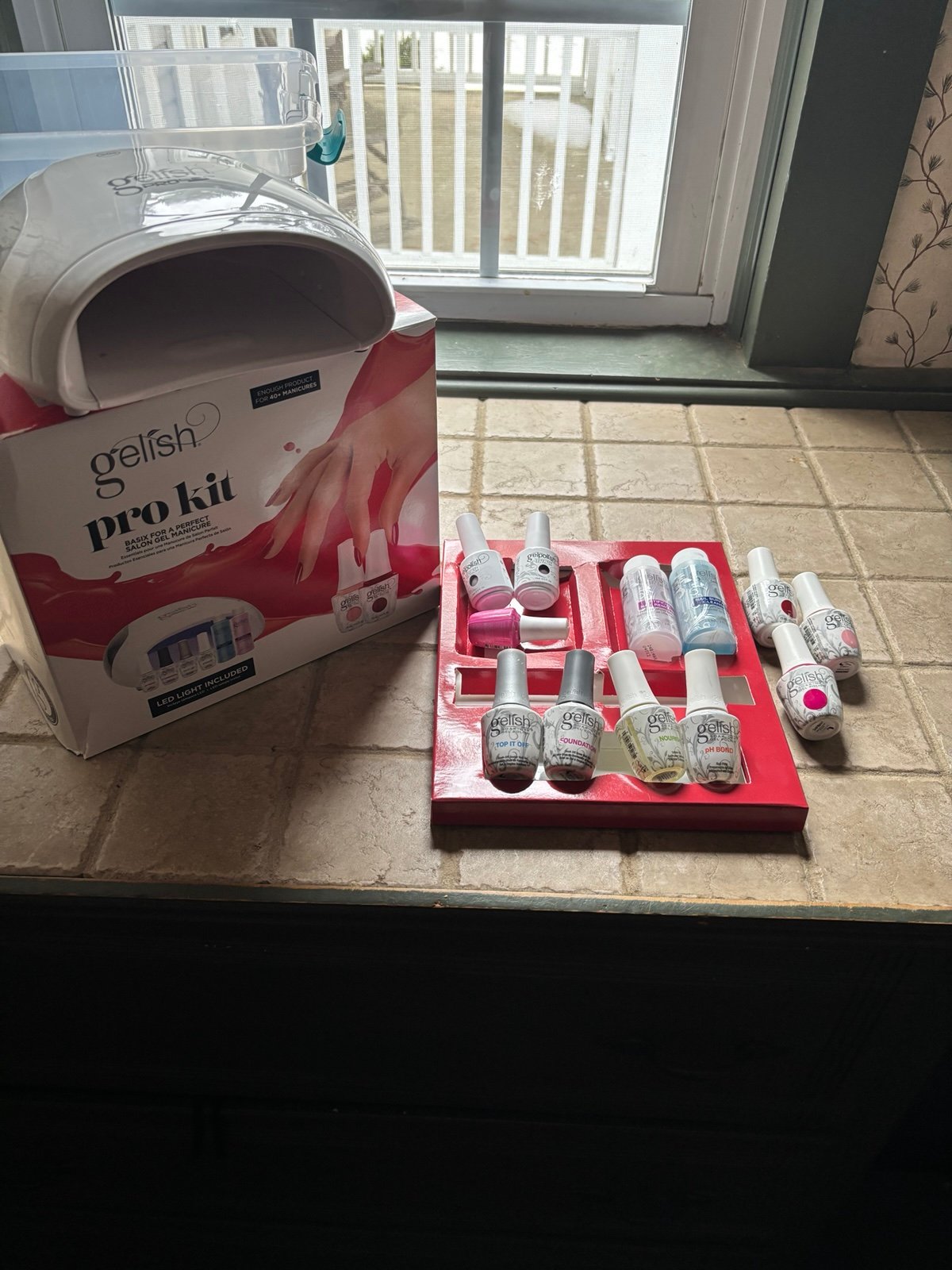 LED gel nail lamp and supplies Gelish Brand
