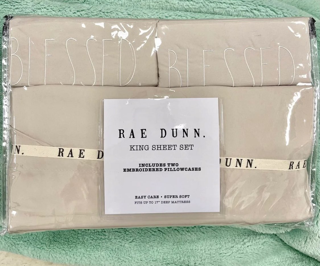 Rae Dunn BLESSED Sheet Set-King
