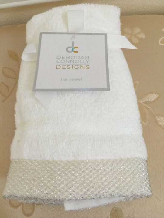 Deborah Connolly Designs 2x Tip Towel Made in TURKEY WHITE 100% Cotton 12"X18"