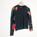 Desigual Women's Black Sweater with Red Floral Design