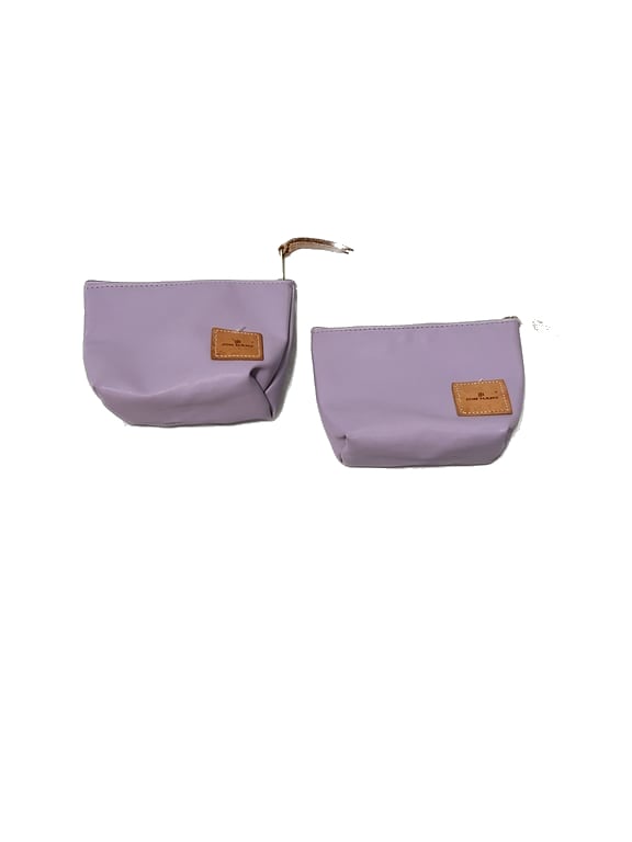 Jon Hart Designs Chico Lilac Purple Canvas Leather Cosmetic Toiletry Pouch Audr