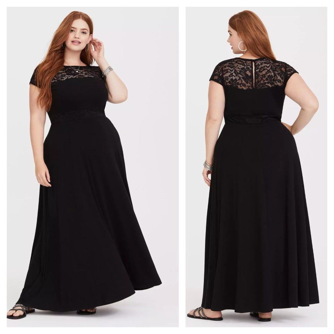 Torrid Black Illusion Jersey Maxi Dress
