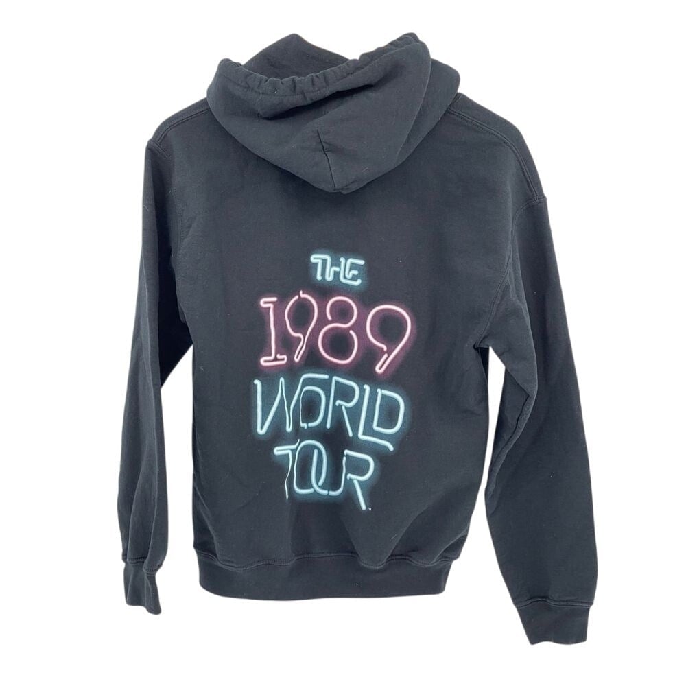 Taylor Swift Hooded Sweatshirt 1989 Tour Women Small Black Pullover Gildan