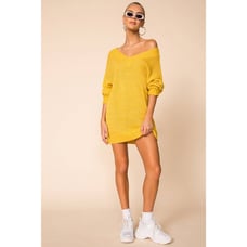 Revolve Superdown Noura Sweater Dress Marigold Medium