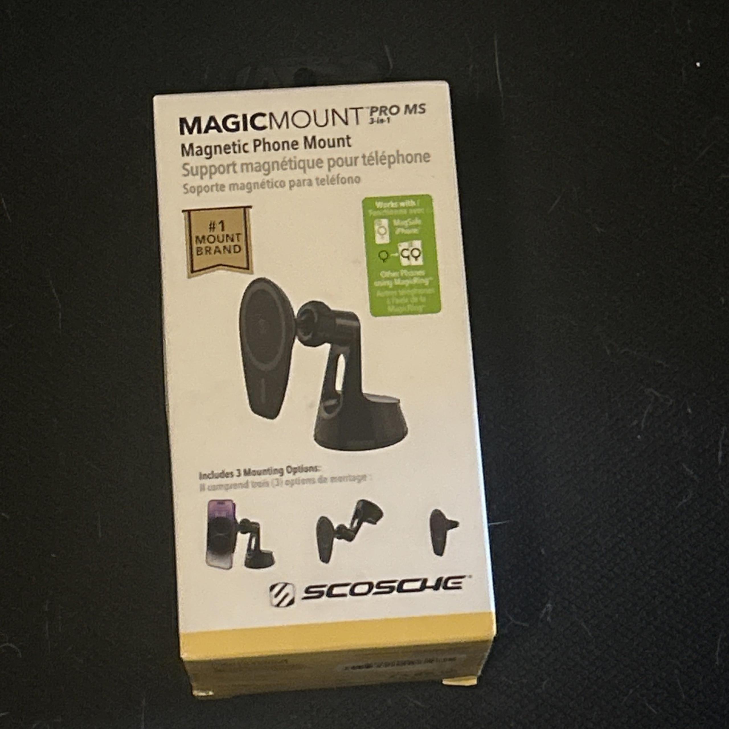 Scosche - MagicMount Pro MS W/Magsafe Ring Patch Window/Dash/Vent - Black