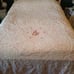 Vintage Bates Pink Twin Bedspread Embossed & Embroidered Floral Center