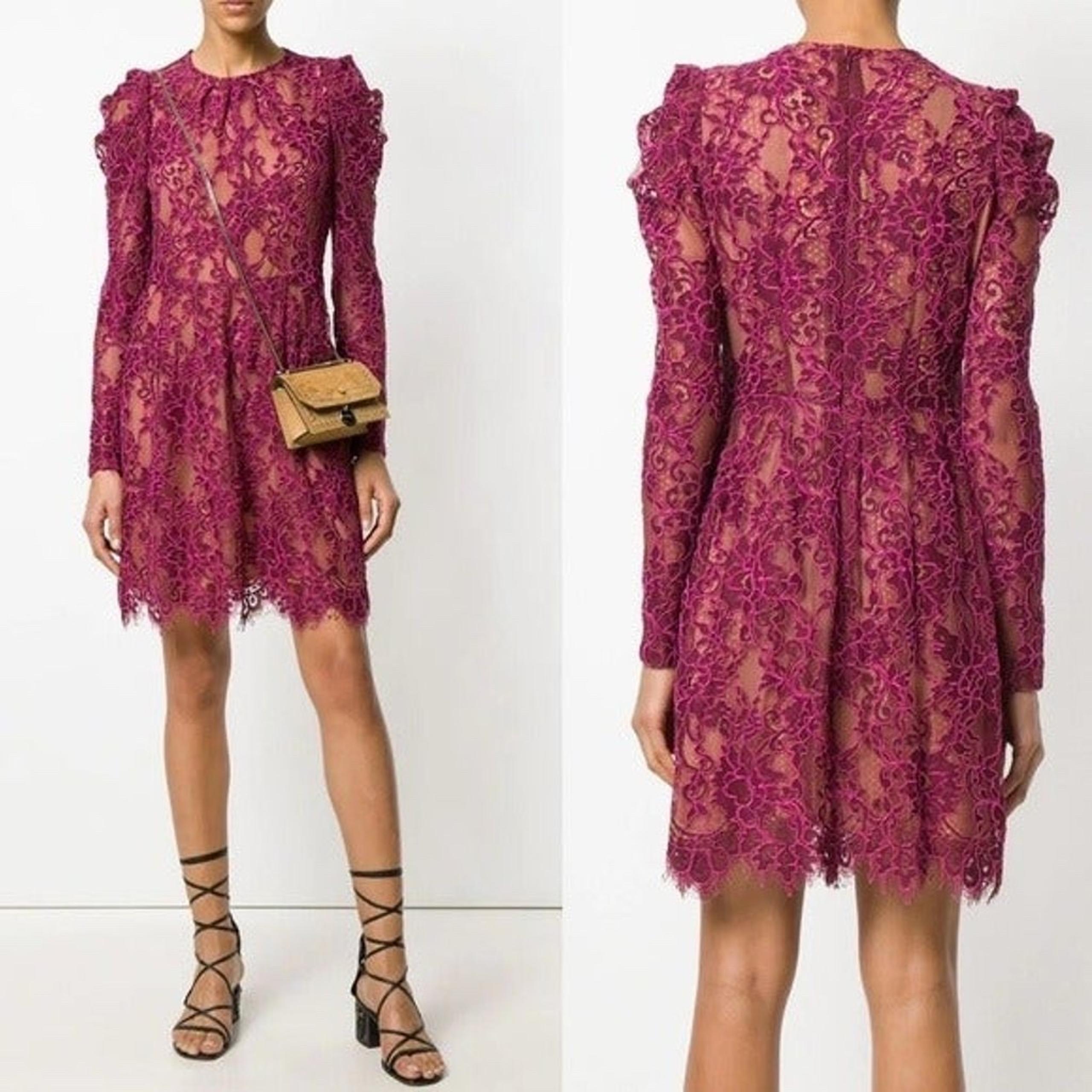 Michael Michael Kors Scalloped Floral Lace Mini Dress Size 0 Holiday Party Perf