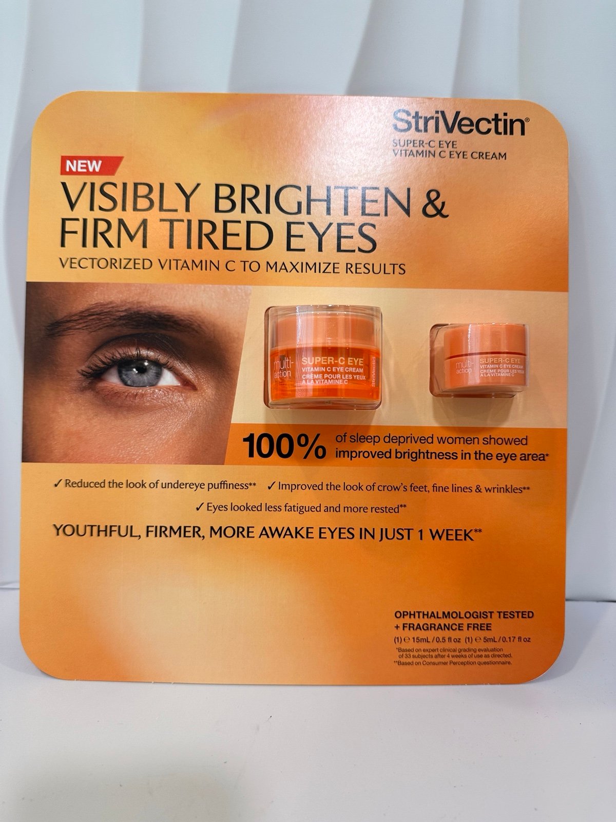 StriVectin Super-C Eye Vitamin C Eye Cream, 0.5 Fl Oz And 0.17 Fl Oz New