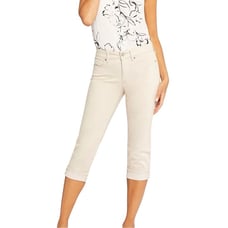 NYDJ Marilyn Straight Crop Fray Cuff Jeans Petite Size 6P Butter Lift Tuck NWT